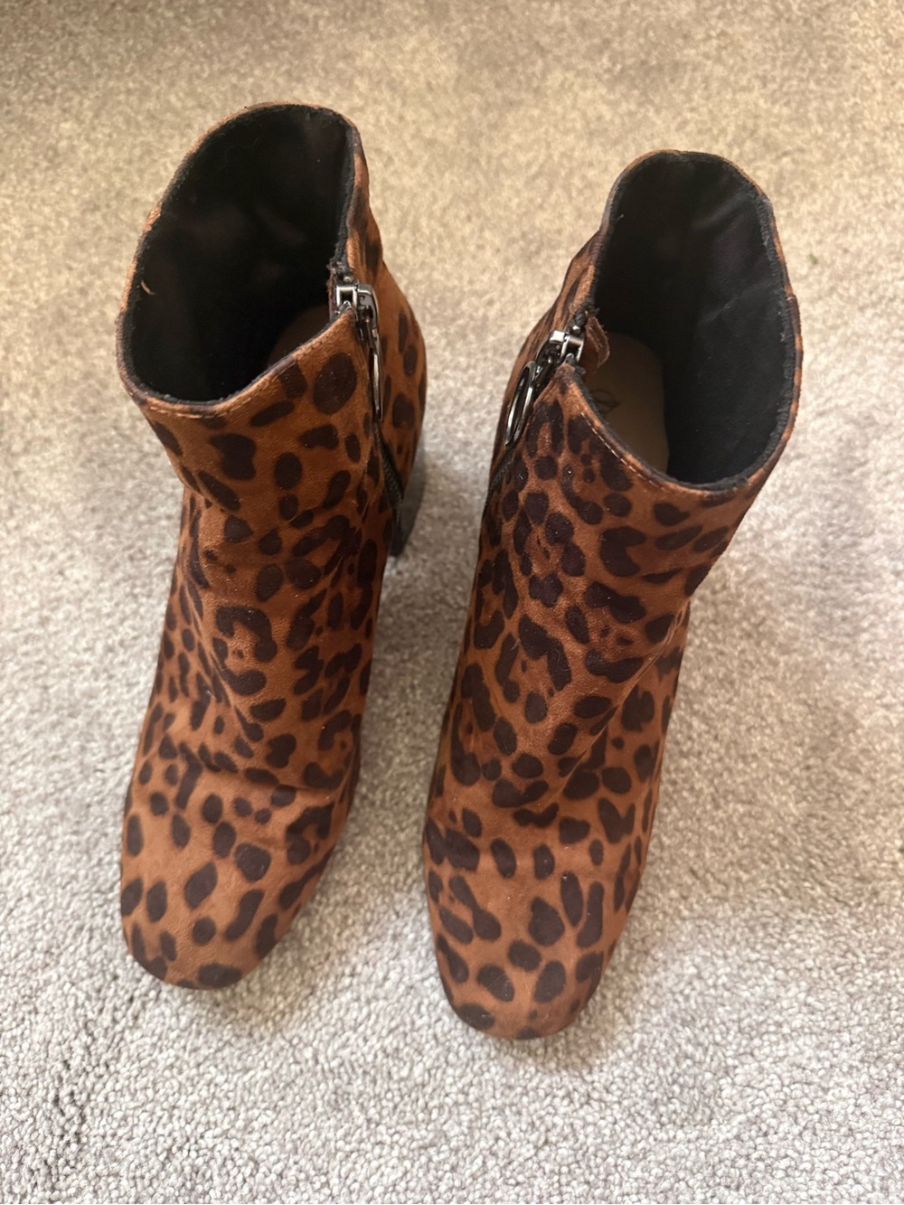 stradivarius Leopard Print Ankle Boots in Brown and Black
